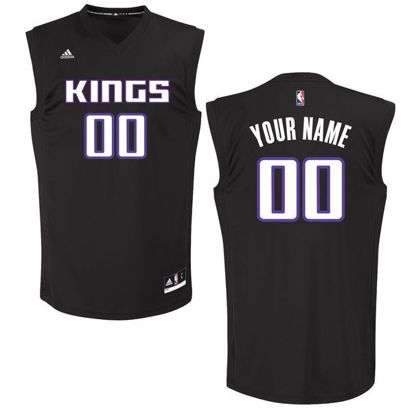 Men Sacramento Kings Adidas Black Custom Chase NBA Jersey